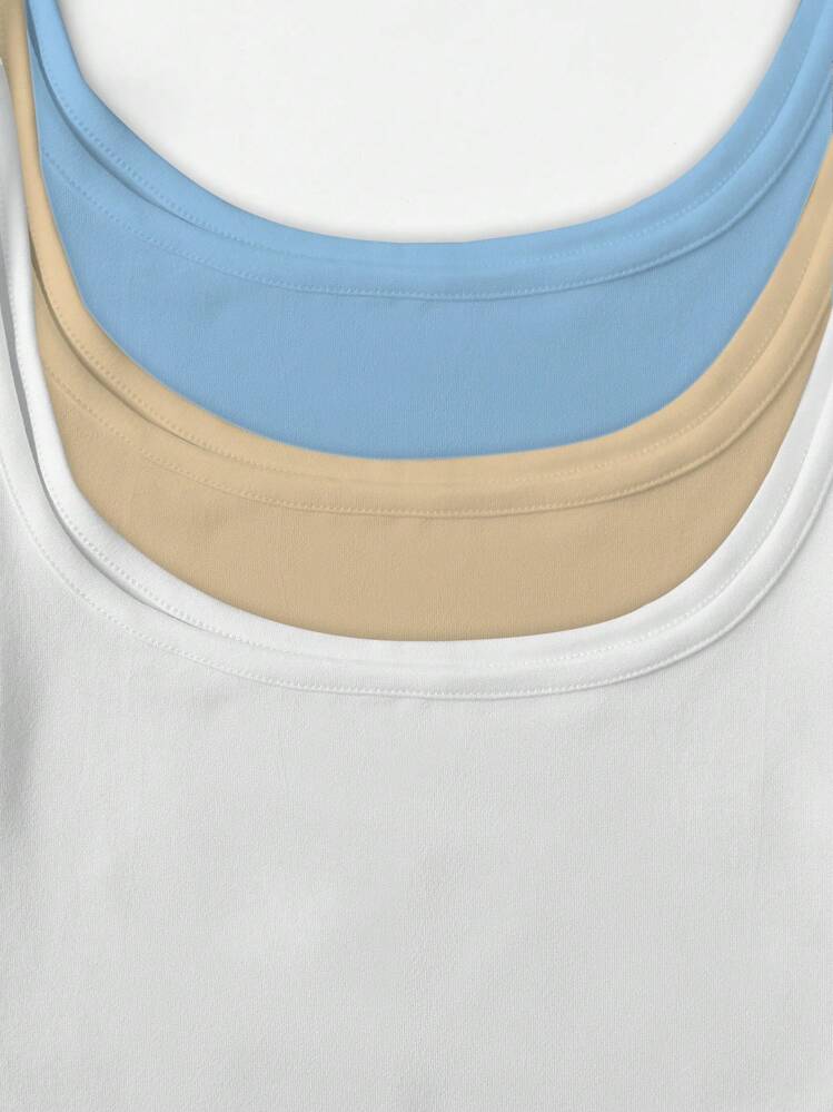 SHEIN Unity Top Sin Mangas De Color Liso Para Mujer - Multicolor - Añade 3