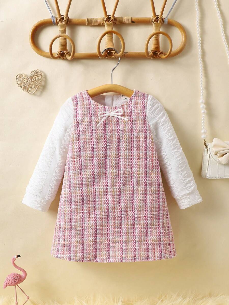 Mùa Thu /đông Dễ thương ngọt ngào Đúng mốt Em bé Cô gái Đầm - Hồng - Xem 1