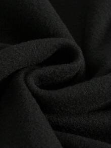 SHEIN Unity áo có mũ Thả vai Áo nỉ - màu đen - Xem 5