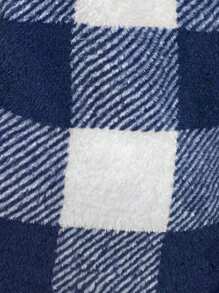 SHEIN LUNE Của phụ nữ Kẻ sọc Không tay áo có mũ Áo khoác - Xanh đậm - Xem 7