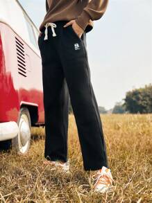 In My Nature Women's Solid Color Drawstring Waist Outdoor Pants - Black - View 5