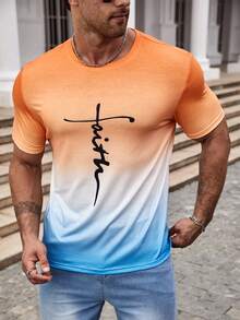 Manfinity Homme 男士簡約漸層圓領短袖t恤 - 彩色 - 查看 5