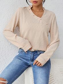 SHEIN LUNE Women's Asymmetrical Collar Shirt Fall Cloth For Women - Apricot - View 6