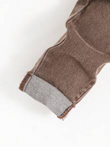 SHEIN Tween Boy's Washed Denim Jeans, Handsome And Versatile, Suitable For Daily Wear And Outings In Spring And Autumn - Coffee Brown - View 3