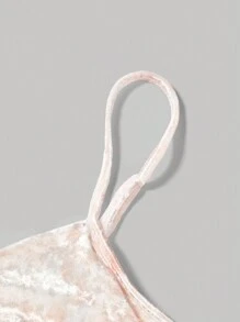 SHEIN X Jessie SHEIN MOD Của phụ nữ Nhung Halter Neck Váy Dây - Nhiều màu - Xem 3