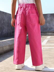 Toddler Girls' Heart Print Straight Leg Jeans - Hot Pink - View 2