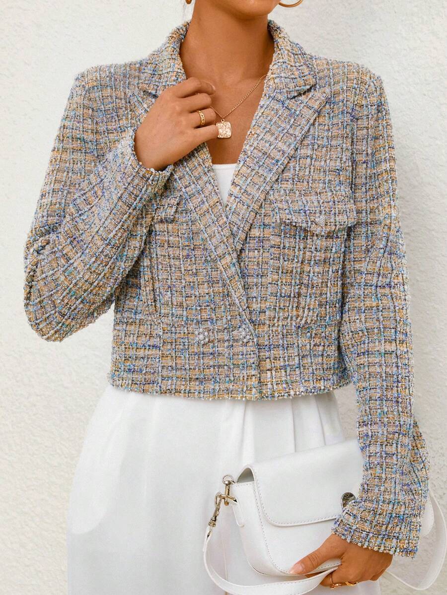 SHEIN Privé Của phụ nữ Checkered Áo vest - Nhiều màu - Xem 1