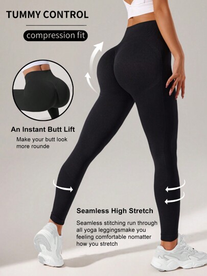 Easithlete Wide Waistband Sports Leggings Yoga Women Pants