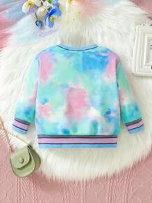 Baby Girl Casual Sweatshirt With Interesting Print For Autumn And Winter - Multicolor - View 2