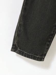 SHEIN Jeans Para Niños De Transición Para Chicos - Negro - Ver 6