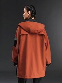 In My Nature Chaqueta Con Capucha Aislada Para Exteriores Y En Color Contrastante Para Mujeres - Rojo - Ver 3