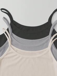 SHEIN Unity 3入組純色連體衣和褲套裝 - 彩色 - 查看 3
