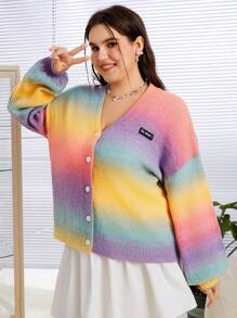 SHEIN EZwear Kích thước lớn Của phụ nữ Biến đổi dần Thả vai Áo len Mở - Nhiều màu - Xem 4