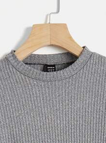 SHEIN Thai sản Thắt lưng Váy xẻ tà phía trước - Màu xám đen - Xem 4