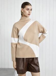 BizChic Farbblock Rollkragenpullover - Verschiedenfarbig - Übersicht 7