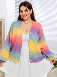 SHEIN EZwear Kích thước lớn Của phụ nữ Biến đổi dần Thả vai Áo len Mở - Nhiều màu - Xem 3