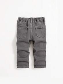 SHEIN Baby Boys' Distressed Denim Jeans - Dark Grey - View 2