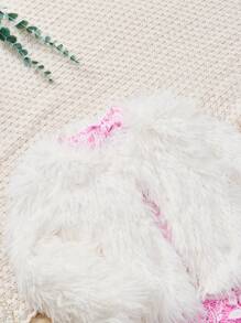 SHEIN 少女時尚優雅大衣、蕾絲洋裝兩件套，適合各種場合 - 彩色 - 查看 4