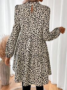 SHEIN Frenchy In Toàn bộ Đường viền lỗ khóa Tay áo lồng đèn Xù Hoa Sen Áo sơ mi - Nhiều màu - Xem 2