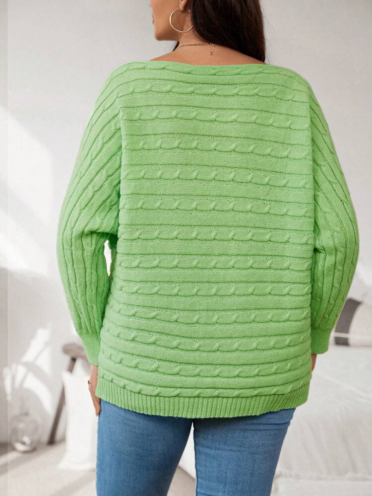 Women's Plus Size Batwing Sleeve Sweater Knit Pullover Fall Winter Sweater