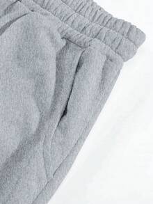 Manfinity Nam Lỏng lẻo Mạng nhện & In dơi Quần thể thao Với dây rút Eo - Xám - Xem 7