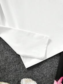SHEIN 女童針織圓領長袖休閒睡衣套裝,適用於溫暖的冬季 - 彩色 - 查看 4