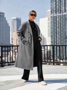 Aveloria Modichic Ladies Lapel Double Breasted Woolen Coat 