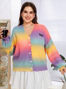 SHEIN EZwear Kích thước lớn Của phụ nữ Biến đổi dần Thả vai Áo len Mở - Nhiều màu - Xem 1