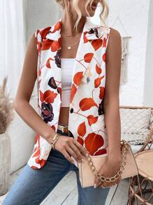 SHEIN VCAY Của phụ nữ Hoa In Áo khoác vest - Nhiều màu - Xem 5