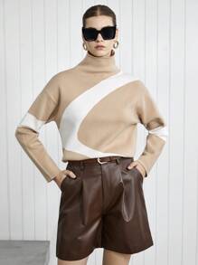 BizChic Farbblock Rollkragenpullover - Verschiedenfarbig - Übersicht 8