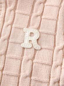 Baby Girls' Letter Contrast Color Cardigan - Apricot - View 5