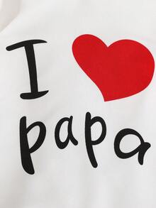 SHEIN Cô Gái Trẻ Ngày lễ tình nhân Love Tim & In thư áo có mũ Tay áo dài Top thể thao Và Quần , Mùa Thu /đông - trắng - Xem 4