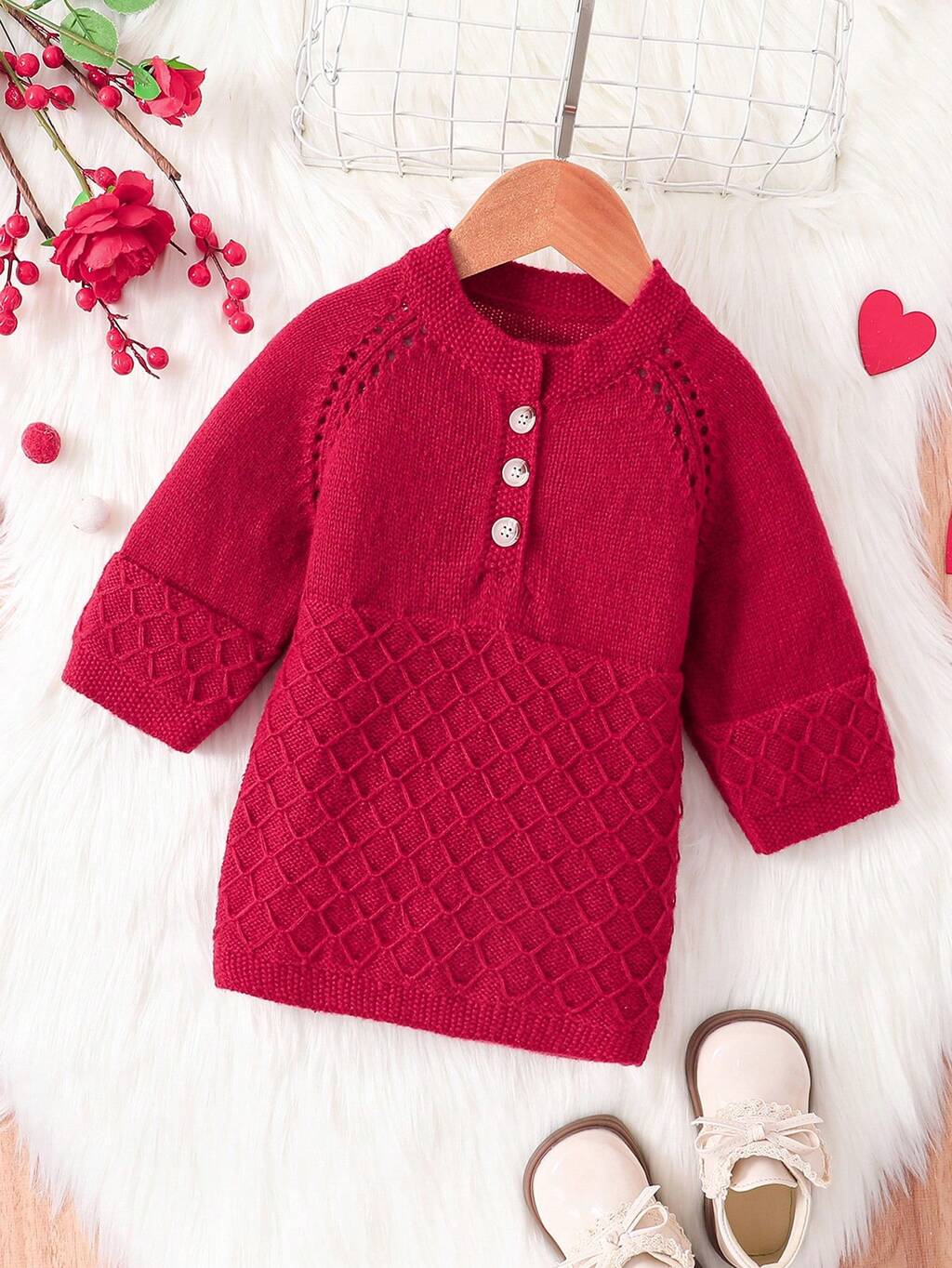 Baby Girl's Raglan Sleeve Sweater Dress