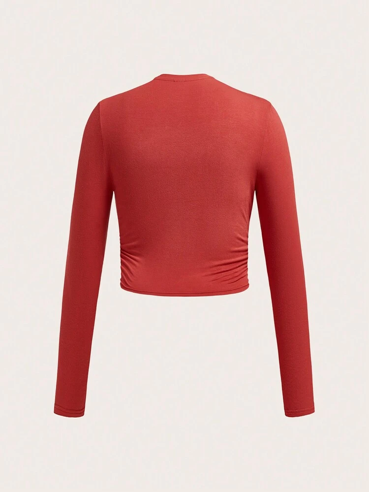 Plus Size Knitted Women's Slim Fit T-shirt