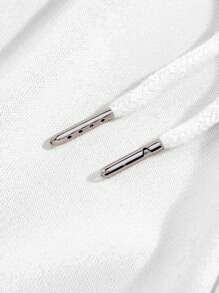 Manfinity Nam Lỏng lẻo phù hợp Chạy bộ Với In mạng nhện Và Eo dây rút - trắng - Xem 7