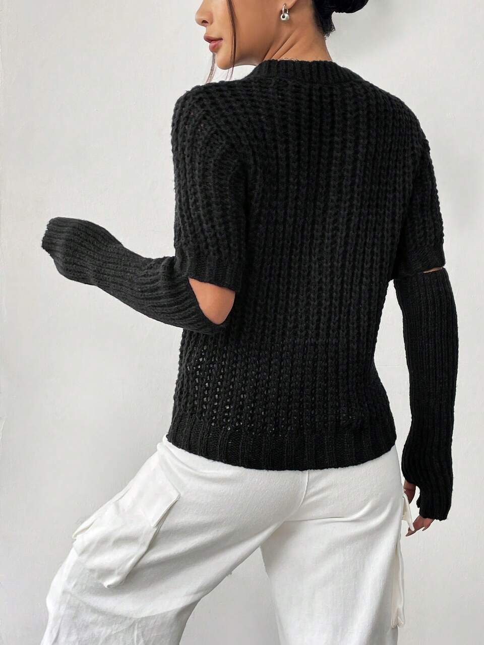 Cable Knit Top & Arm Sleeves