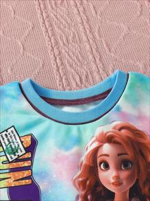 Baby Girl Casual Sweatshirt With Interesting Print For Autumn And Winter - Multicolor - View 6