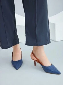 SheIn BIZ Của phụ nữ Giày cao gót - Màu xanh lam - Xem 5