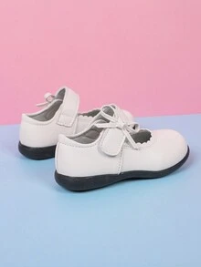 女童校園風春秋時尚白皮鞋,適合表演、主持活動 - 白色 - 查看 4