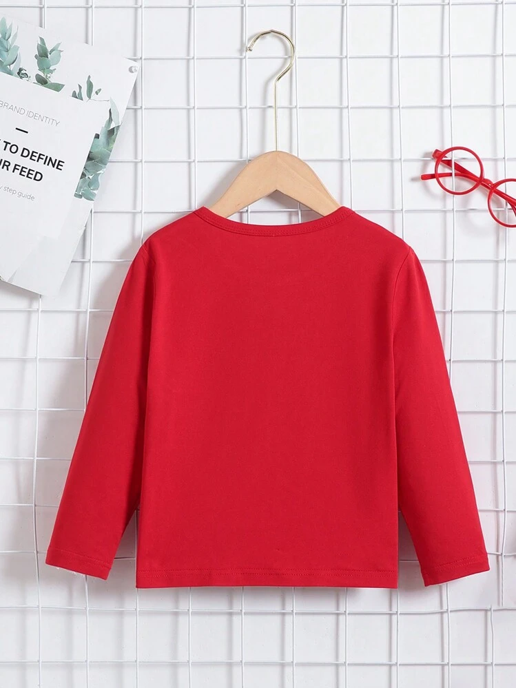 Camiseta De Impresión De Telaraña Para Jóvenes - Rojo - Ver 2