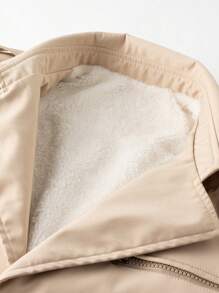 Manfinity Homme 男式翻领保暖衬里风衣夹克 - 卡其色 - 查看 5