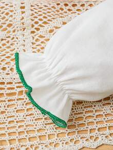 嬰兒女孩花邊蝴蝶結連衣裙