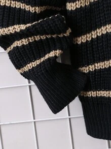 SHEIN 男孩時尚立領休閒毛衣,街頭時尚