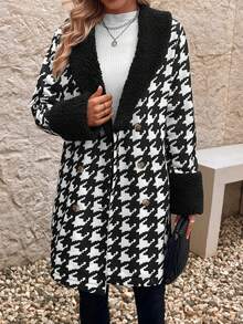 SHEIN Clasi 大格子拼接柔軟折領外套 - 彩色 - 查看 4