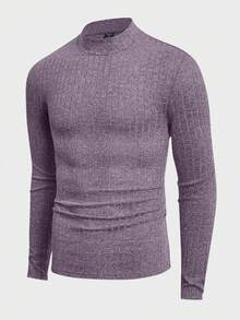 GENTILAND Nam Dệt kim Tay áo dài Áo thun - Bụi tím - Xem 6