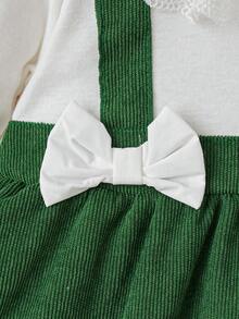 嬰兒女孩花邊蝴蝶結連衣裙