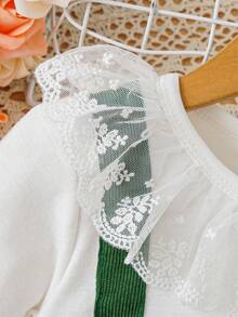 嬰兒女孩花邊蝴蝶結連衣裙