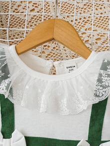 嬰兒女孩花邊蝴蝶結連衣裙