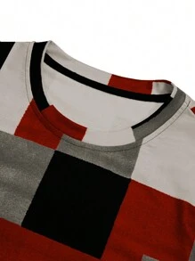 Manfinity Homme 男士秋季拼色长袖T恤 - 彩色 - 查看 4