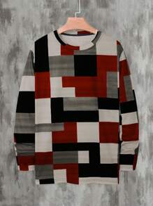 Manfinity Homme 男士秋季拼色长袖T恤 - 彩色 - 查看 3